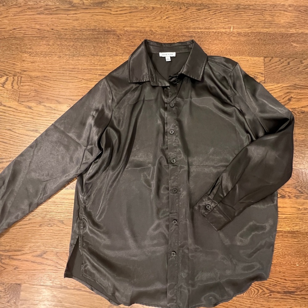 Elegant Black Satin Blouse